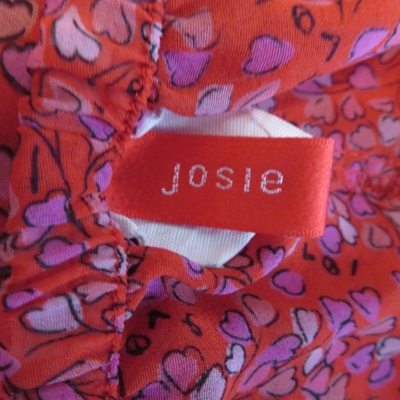 Vintage 90s Y2K Josie Natori Red Hearts Pajama PJ Pants Sheer Pajama Sleepwear - Picture 5 of 9